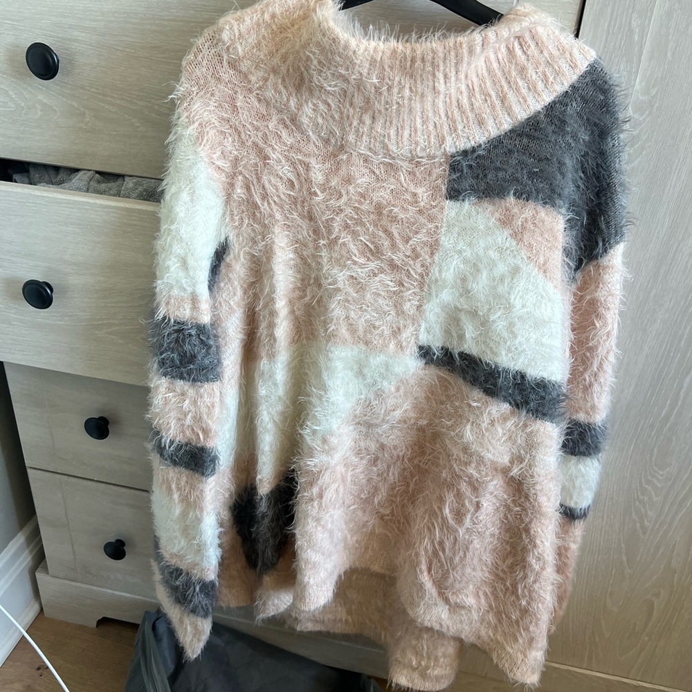 Cozy Pink and Gray Women's Sweater